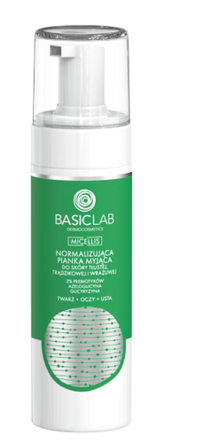 BasicLab Normalizująca Pianka Myjąca do Skóry Tłustej, Trądzikowej i Wrażliwej 150 ml