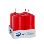 Aura świeca walec 40/80 a4 czerwona  030 4szt