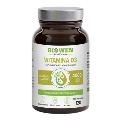 Biowen Witamina D3 z lanoliny 120 kapsułek