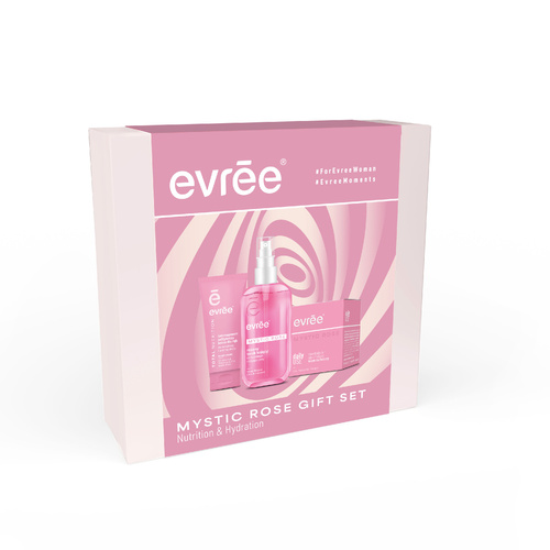 EVREE Zestaw prezentow Mystic Rose (Tonik 200ml + Krem do twarzy 50ml + Krem do rąk 75ml)