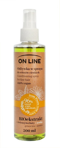 On Line From Plants With Love Odżywka do włosów w sprayu BIOekstrakt z Zielonej Herbaty i Arnika 200ml