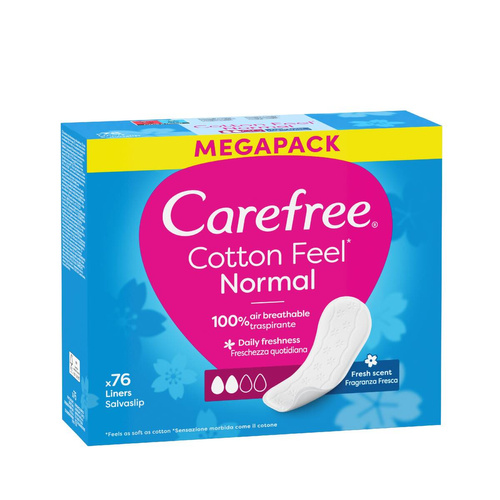 CAREFREE Wkładki Higieniczne Cotton Feel Fresh Scent Normal 76 szt.