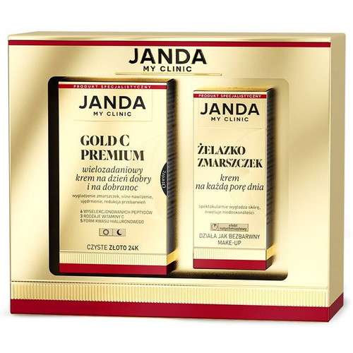 JANDA MyClinic Zestaw Prezentowy Gold C Premium (Krem Wielozadaniowy + Żelazko Zmarszczek)