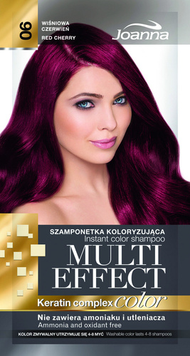 Joanna Multi Effect Color Keratin Complex Szamponetka 06 Wiśniowa Czerwień  35g