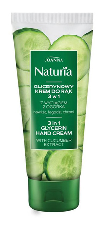 Joanna Naturia Glicerynowy Krem do rąk 3w1 z wyciągiem z ogórka  100g