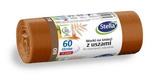STELLA Worki z uszami do segregacji odpadów BIO 60L brązowe-14szt