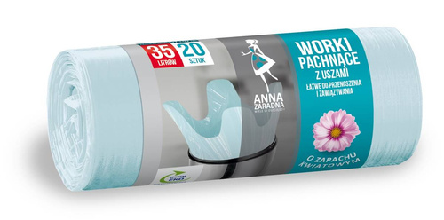ANNA ZARADNA Worki na śmieci z uszami - zapach KWIATOWY 35L-20szt