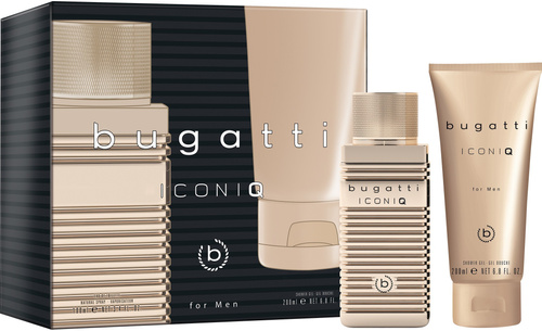 BUGATTI Zestaw prezentowy męski Iconiq Gold (woda toaletowa 100ml + żel pod prysznic 200ml)