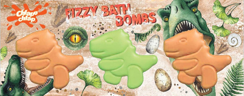 CHLAPU CHLAP Musująca kula do kąpieli - dinozaury 3 x 70 g