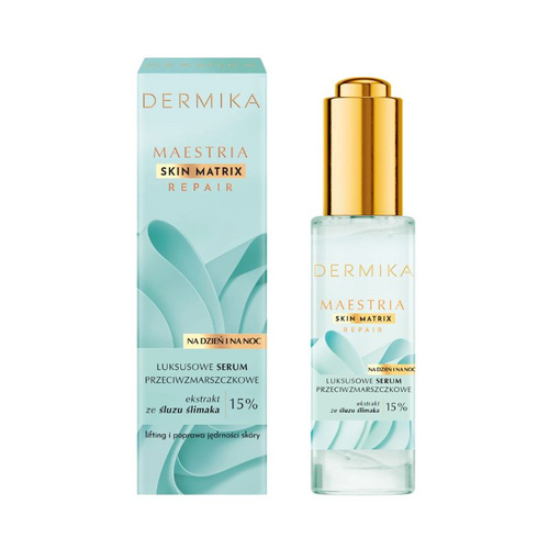 DERMIKA Maestria Skin Matrix Repair Luksusowe Serum przeciwzmarszczkowe z ekstraktem ze śluzu ślimaka (15%) na dzień i noc 30ml