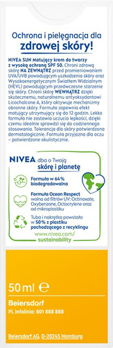 NIVEA SUN Matujący krem koloryzujący do twarzy Shine Control Light Tinted SPF50 50 ml