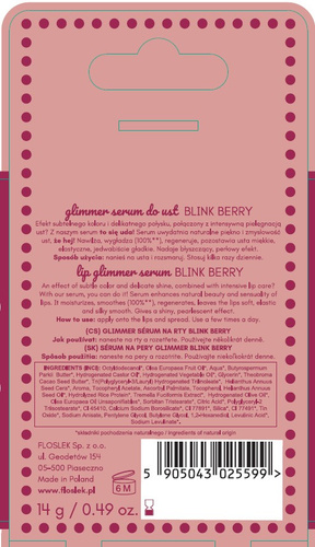 FLOSLEK Glimmer Serum do Ust Blink Berry 14 g