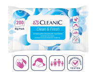 Cleanic Chusteczki nawilżane uniwersalne Clean&Fresh -200szt