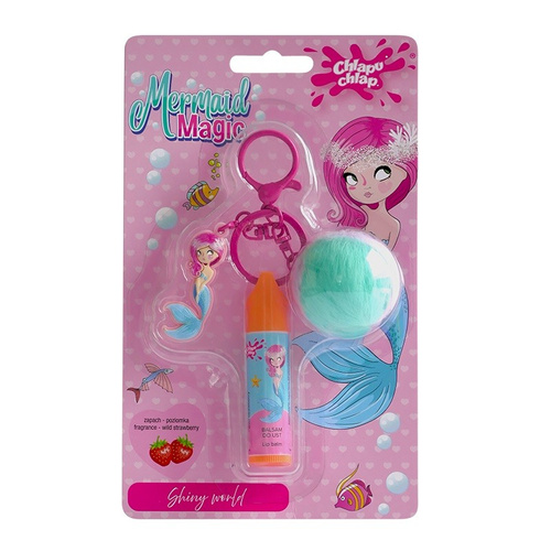 Chlapu Chlap Błyszczyk do Ust Mermaid Magic - Poziomka z Brelokiem