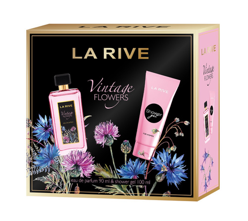 LA RIVE Zestaw dla kobiet Vintage Flowers Woda perfumowana 90 ml + Żel pod prysznic 100 ml
