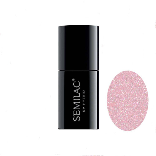 Semilac Base Extend 5w1 805 Glitter Dirty Nude Rose