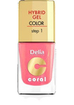 Delia Cosmetics Coral Hybrid Gel Emalia do paznokci nr 16 ciepły średni róż 11ml