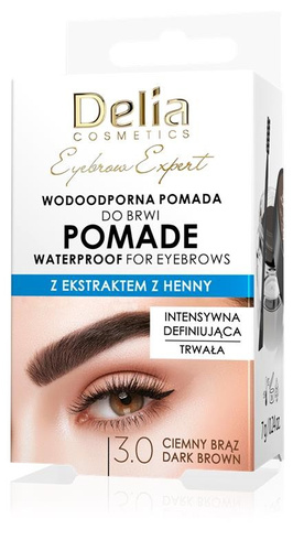 DELIA Eyebrow Expert Wodoodporna Pomada do Brwi 3.0 Ciemny Brąz 7g