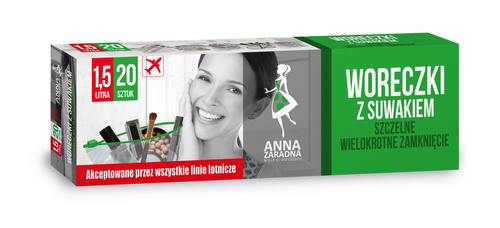ANNA ZARADNA Woreczki z suwakiem 1.5L - pudełko-20szt