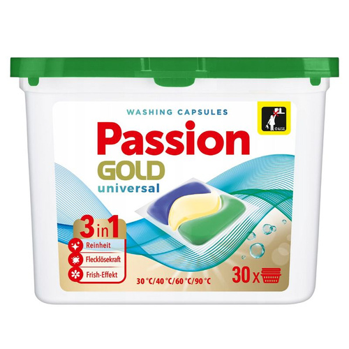 PASSION GOLD Kapsułki do prania 3w1, 30 szt. - Uniwersalne