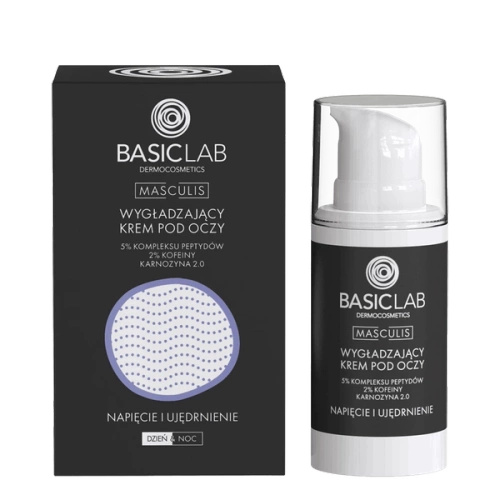 BasicLab Masculis Wygładzający krem pod oczy, Napięcie i Ujędrnienie 15ml
