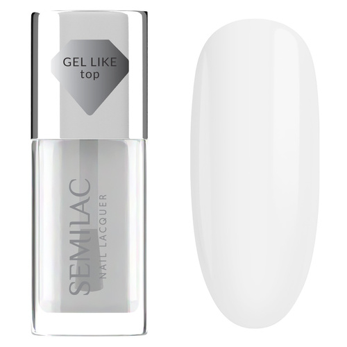 SEMILAC Nail Lacquer Klasyczny lakier do paznokci Top Gel Like 9 ml