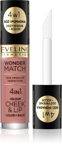 Eveline Wonder Match Róż i Pomadka w płynie 4w1 nr 01  4.5ml