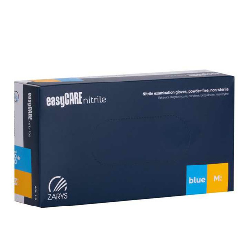 Rękawice nitrylowe bezpudrowe easyCARE M A100 niebieskie