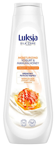Luksja Silk Care Kremowy Płyn do kąpieli - Nawilżające Jogurt i Miód Manuka 900ml