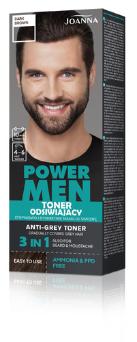 JOANNA Power Men Toner Odsiwiający 02 Ciemny Brąz 80 g