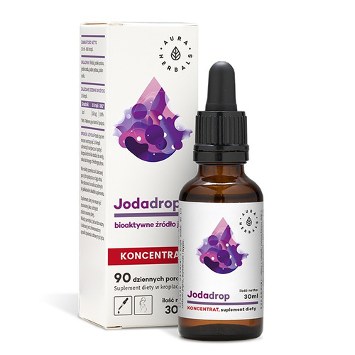 AURA HERBALS Jodadrop - Bioaktywny koncentrat jodu w kroplach 30 ml - Suplement diety