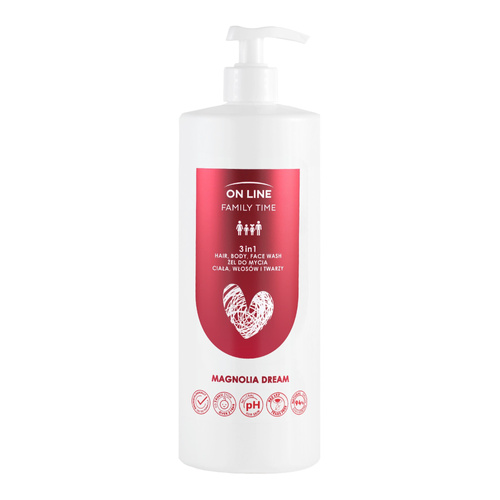 ON LINE Family Time Żel 3w1 do mycia ciała, włosów i twarzy - Magnolia Dream 850 ml