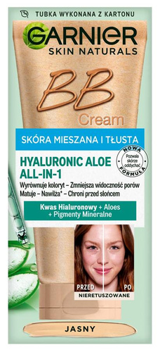 Garnier Skin Naturals Krem tonujący BB Hyaluronic Aloe All-in-One - jasny - cera tłusta i mieszana 50ml