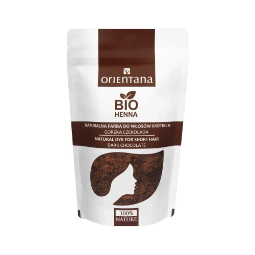 Orientana BIO HENNA naturalna farba do włosów krótkich GORZKA CZEKOLADA 50 g