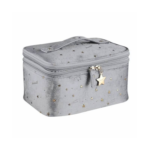 ECARLA Kosmetyczka rozkładana z wkładem 2w1 kuferek - szary KS97SZ