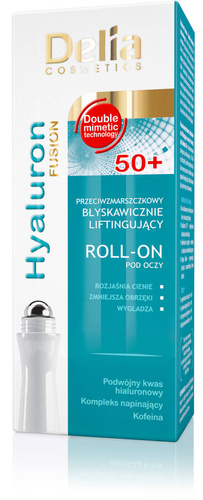 Delia Cosmetics Hyaluron Fusion 50+ Roll-on liftingujący pod oczy  15ml