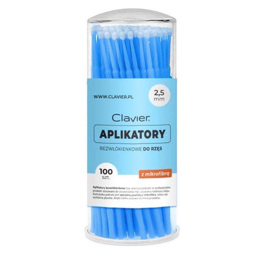 Clavier Aplikatory bezwłókienkowe do rzęs 2,5 mm 100 szt.
