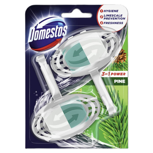 DOMESTOS Power Pine Duo Kostka zapachowa do WC z koszykiem 3w1 1 op. - 2 x 35 g