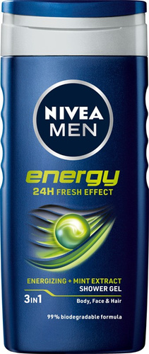 NIVEA MEN Żel pod prysznic 3w1 Energy 250 ml - Efekt Świeżości 24h