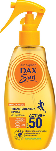 Dax Sun Transparentny Spray do opalania Active+ SPF50  200ml
