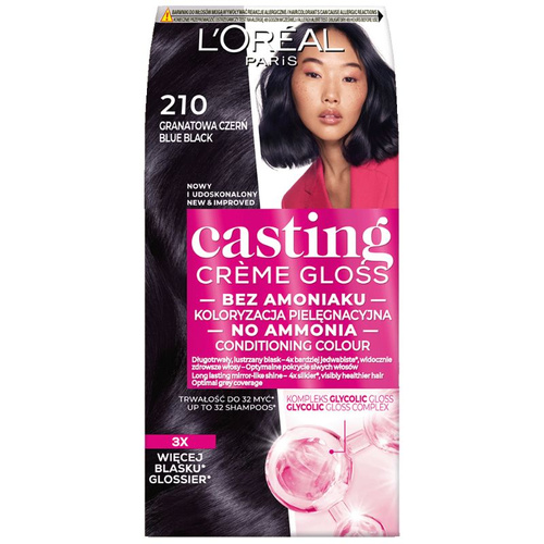 L'Oréal Casting Créme Gloss Krem koloryzujący 210 Granatowa Czerń