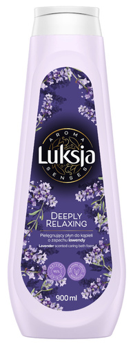 LUKSJA Aroma Senses Deeply Relaxing Pielęgnujący płyn do kąpieli o zapachu lawendy 900 ml