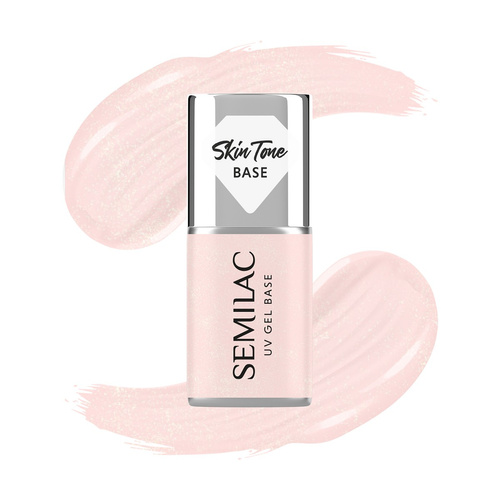 SEMILAC Glitter Rose Baza Coverowa do Lakierów Hybrydowych Półtransparentna 7 ml