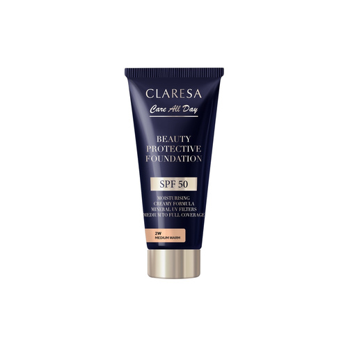 CLARESA Beauty Protective Foundation SPF 50 - Nawilżający Podkład 2W Medium Warm 30 ml