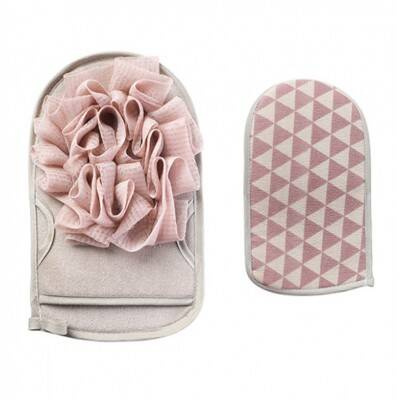 Rękawica kąpielowa dwustronna - różowa