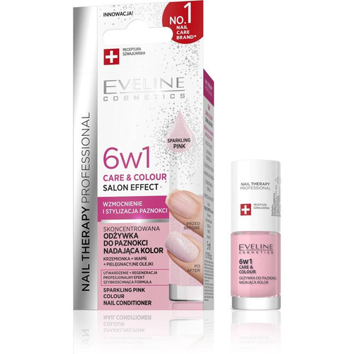 Eveline Nail Therapy Professional Odżywka do paznokci Care&Colour 6w1 Crystal Rose 5 ml