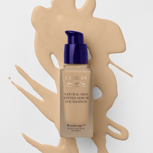 CLARESA Care All Day Natural Skin Tinted Serum Foundation 2WO Medium Olive 32 ml - Podkład Serum z Naturalnym Wykończeniem