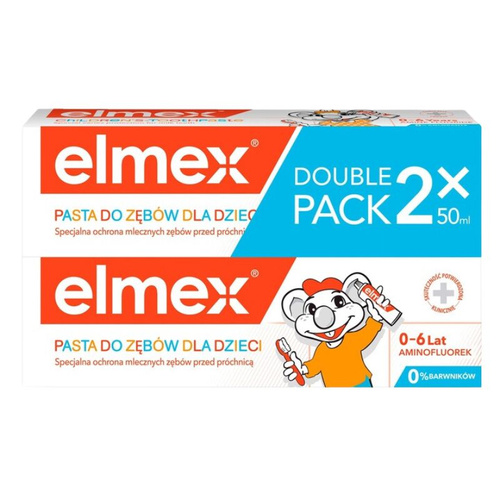 Elmex Pasta do zębów Dla Dzieci 0 do 6 lat + druga 50%  50mlx2