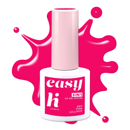 HI HYBRID Easy 3w1 Lakier hybrydowy nr. 611 Pink Lollipop 5 ml