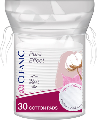 CLEANIC Płatki kosmetyczne Pure Effect - 30 sztuk - okrągłe